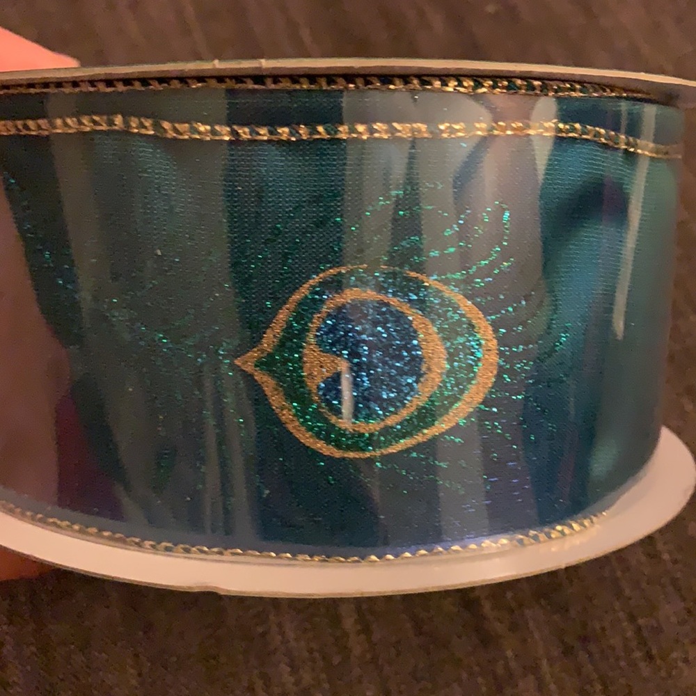 RIBBON  // 50yd WIRE-ESGED BLUE COLOR